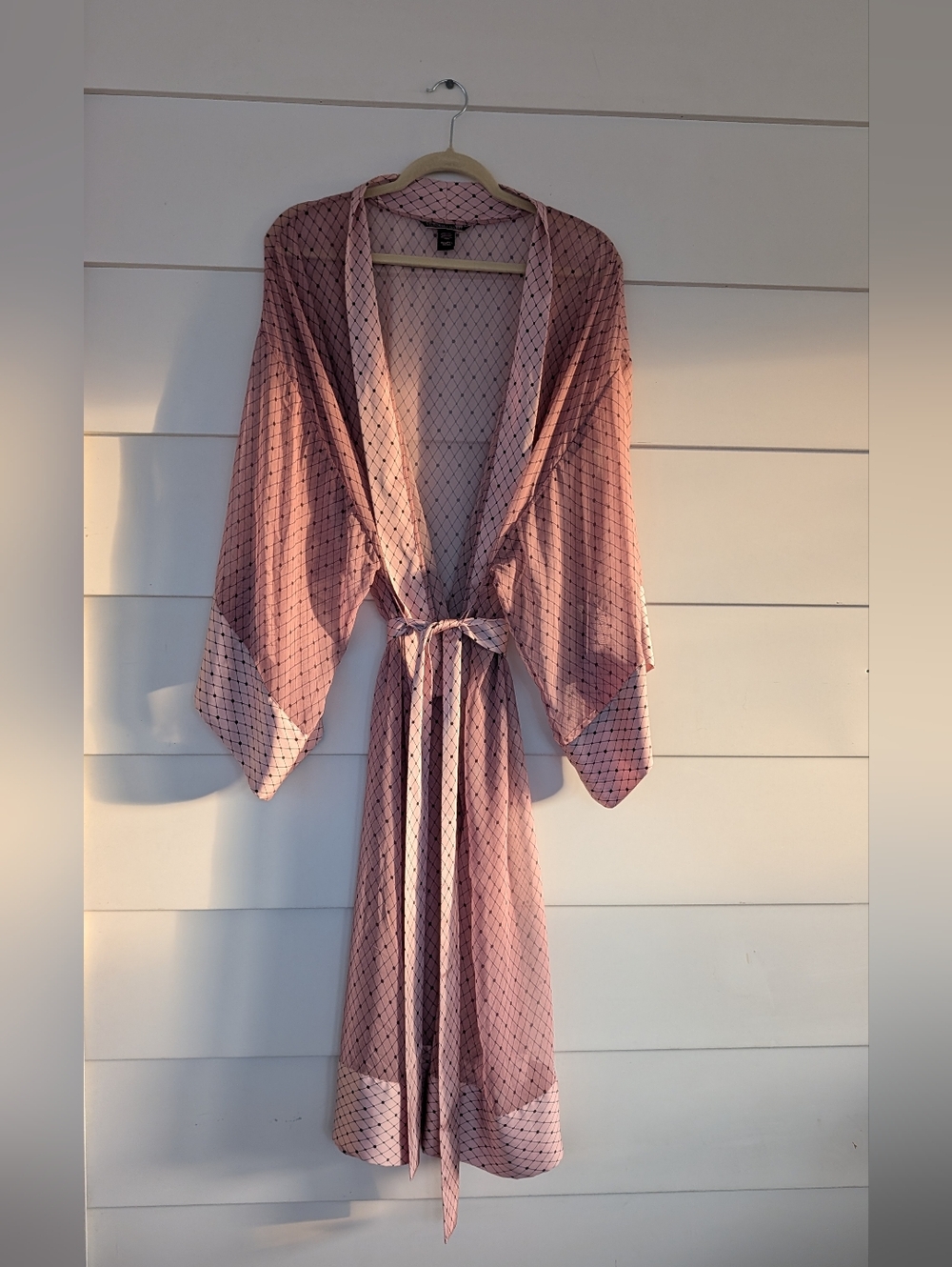 Victoria's Secret Sheer Kimono Robe Satin Trim, M/L